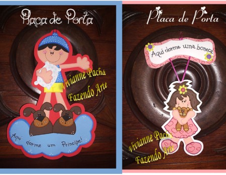 PLAQUINHA DE PORTA P/ QUARTO OU MATERNIDADE